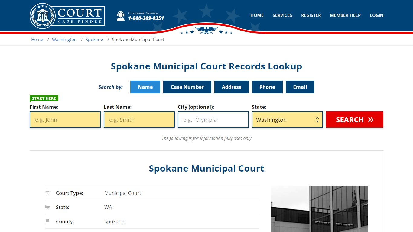 Spokane Municipal Court Records Lookup - CourtCaseFinder.com